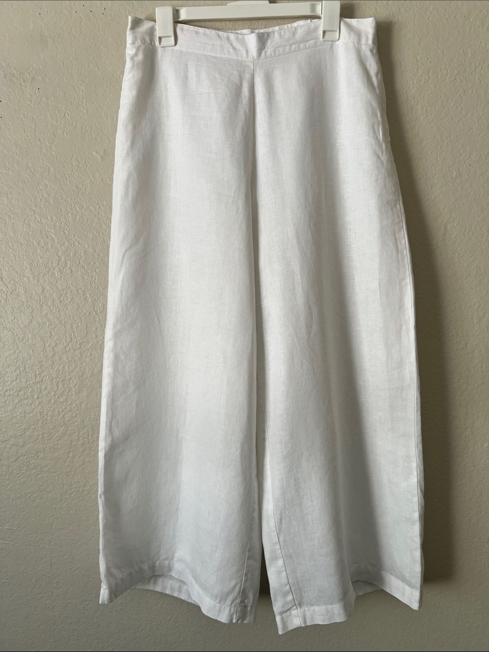 Like New! FOR CYNTHIA 100% Linen Wide Leg Pants Lined White in Size M